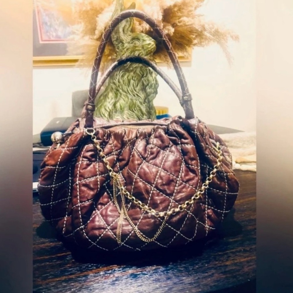 Authentic JUICY COUTURE purse handbag hobo quilted leather